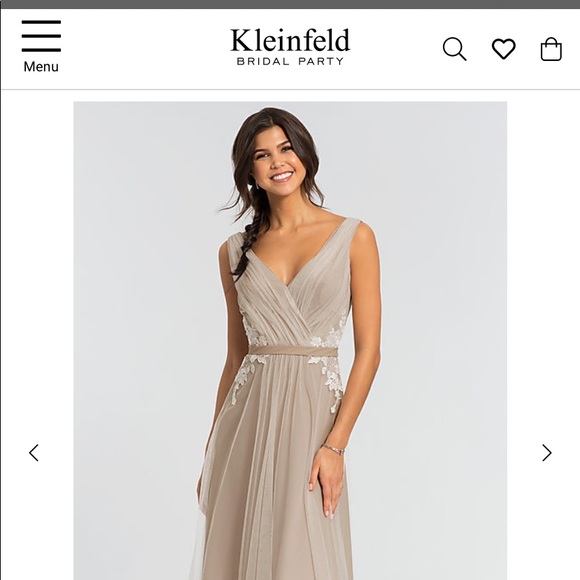 V-neck Long Tulle Bridesmaid Dress by Kleinfeld - Picture 6 of 8